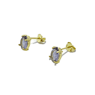 Aros Gota Circón Morado Enchapado Oro 18K 2