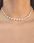 Collar Choker Hannah Perla Sintética Enchapado Oro 18K