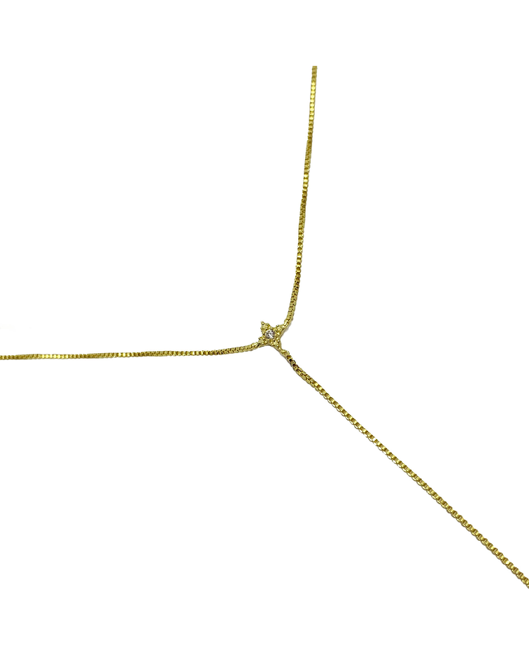 Collar Estrella Fugaz Cadena Veneciana Enchapado Oro 18K