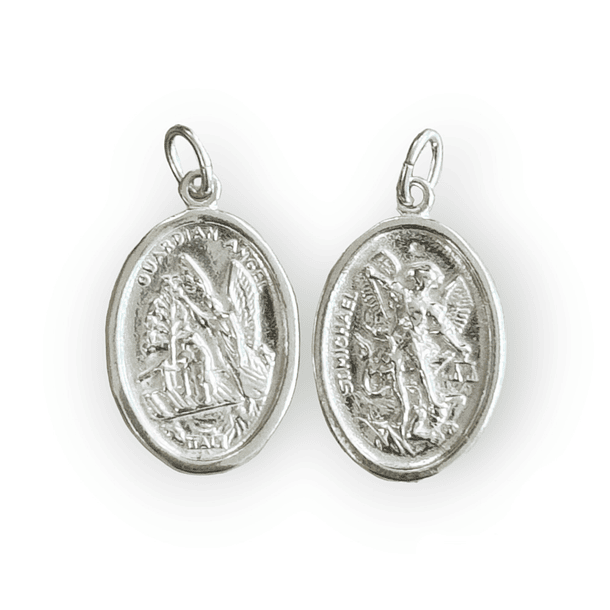 Colgante Medalla San Miguel Arcángel 16mm Plata Fina 925