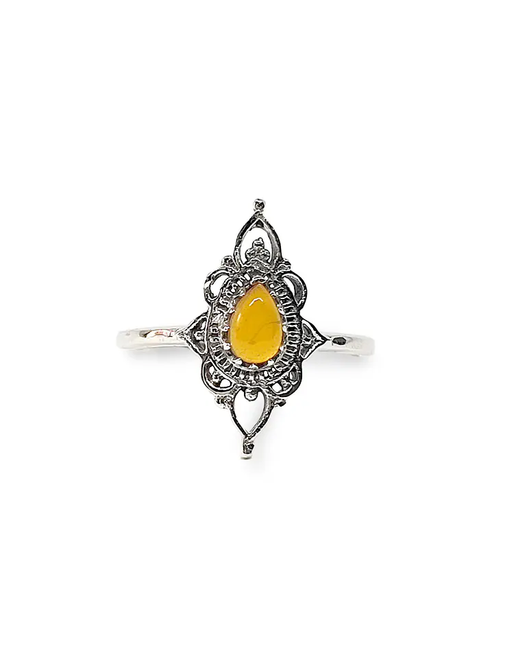 ANDREA COGGIOLA JOYAS Anillo Corona Circón Plata Fina 925