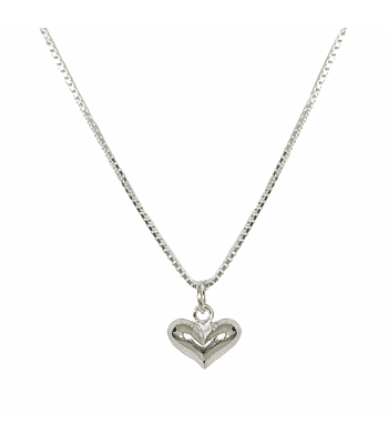 Collar Corazón Veneciana Plata Fina 925