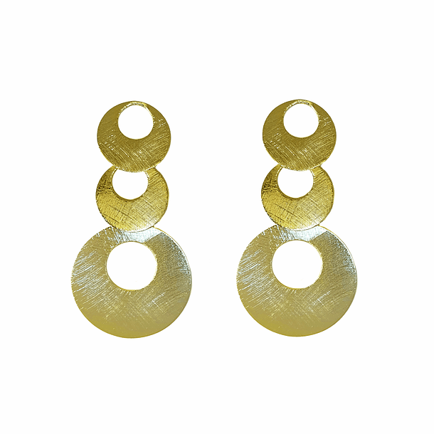 Aros Micaela Círculos Enchapados Oro 18K