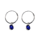 Aros Argolla Circón Azul Colgante Plata Fina 925 1