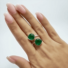 Anillo Mahima Ónix Verde Gotas Plata Fina 925  3