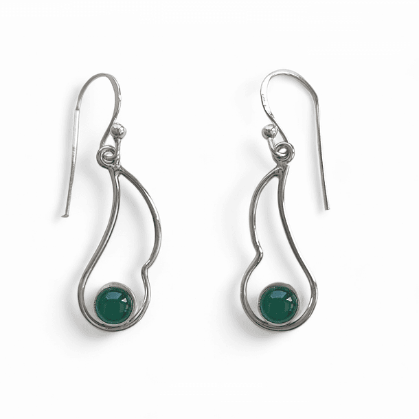 Aros Anjali Jade Plata Fina 925