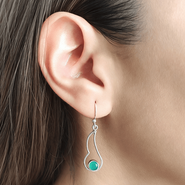 Aros Anjali Jade Plata Fina 925 3