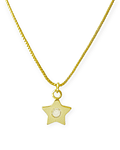 Collar Estrella Circón Blanco Enchapado Oro 18K