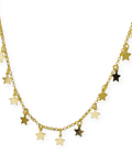 Collar Choker Estrellas Colgantes Enchapado Oro 18K