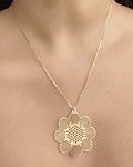 Collar Flor Enchapado Oro 18 K 