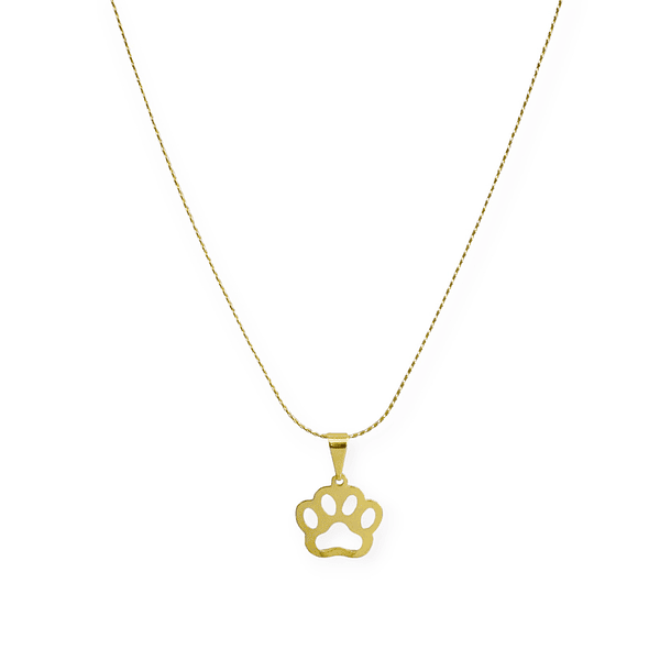 Collar Huella Perro Calada Enchapado Oro 18K