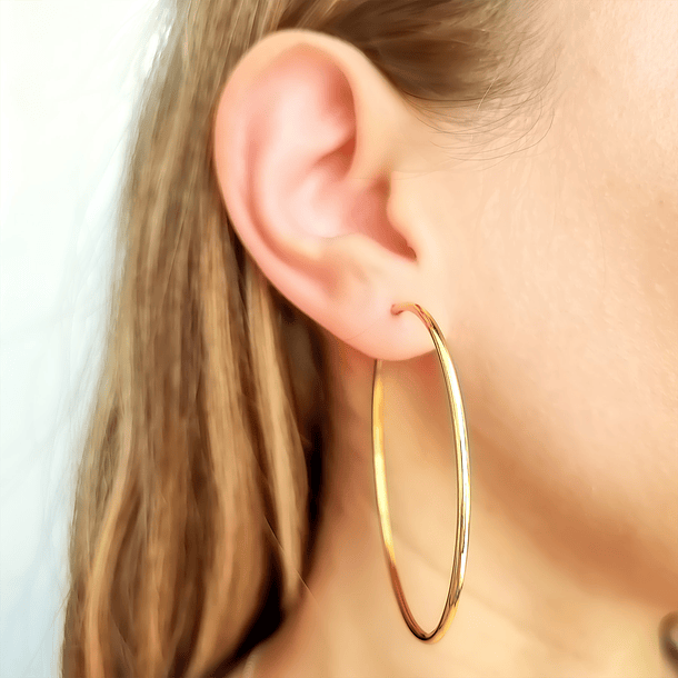 Aros Argollas Enchapado Oro 18K 17