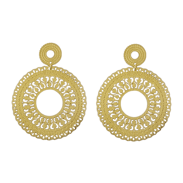 Aros Gerald Mandala Enchapado Oro 18K