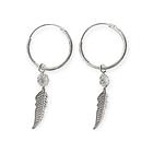 Aros Argollas Circón Pluma Colgante Plata Fina 925 1