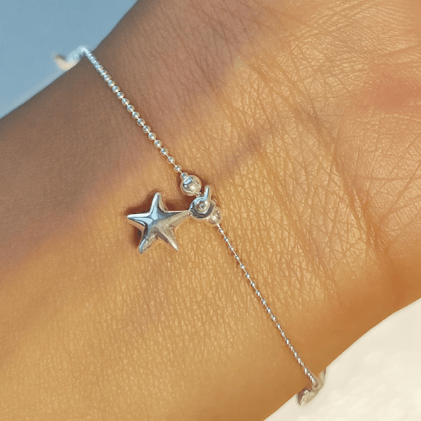 Pulsera Bolita Estrellas Plata Fina 925 3