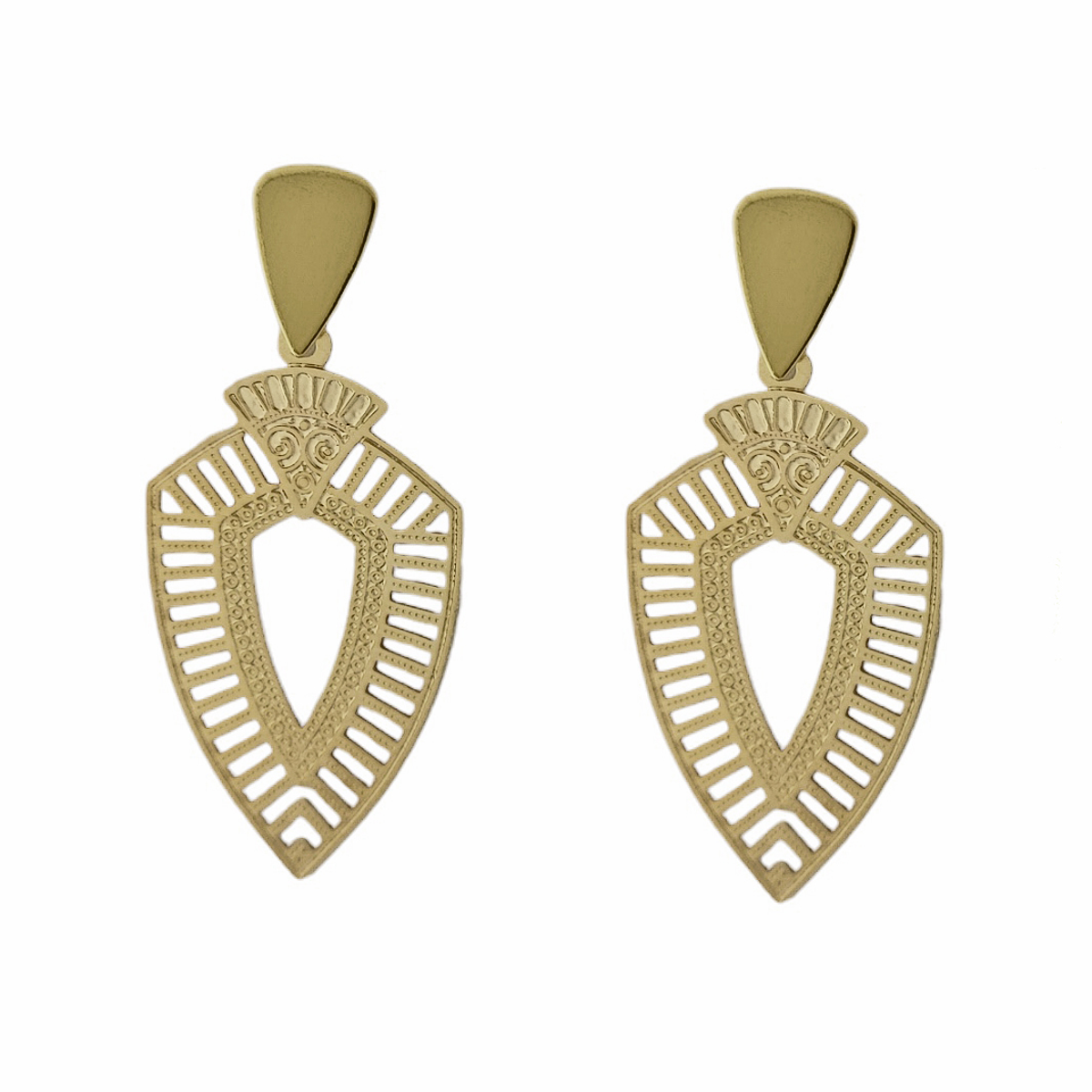 Aros Egipcio Geométrico Enchapado Oro 18K