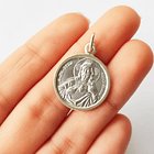 Colgante Medalla Sagrado Corazón 20mm Plata Fina 925 3