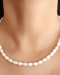 Collar Perlas De Río Mary Enchapado Oro 18k