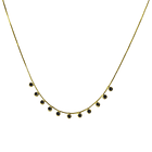 Collar Fran Circones Negros Cadena Veneciana Enchapado Oro 18K 1