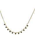 Collar Fran Circones Negros Cadena Veneciana Enchapado Oro 18K