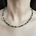 Collar Perlas Shellpearl Verde Café 4mm Enchapado Oro 18K 4