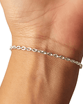 Pulsera Eslabón Limado Grande Plata Fina 925 