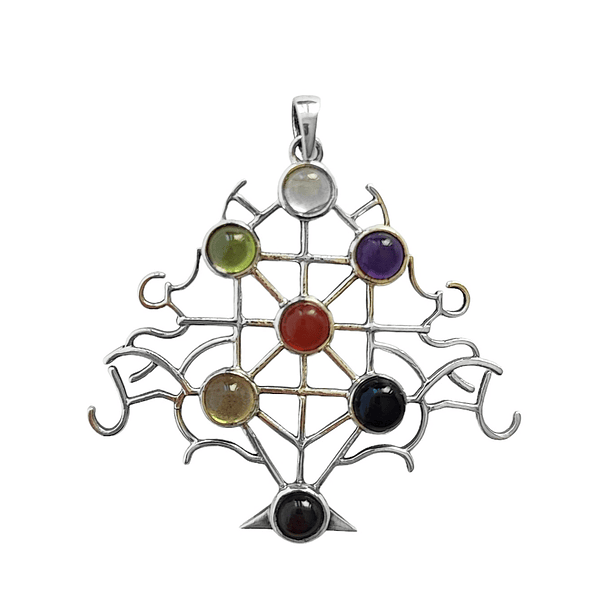 Colgante Árbol de la Vida 7 Chakras Plata Fina 925