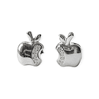 Aros Manzana Circón Plata Fina 925 1