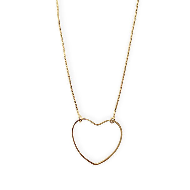 Collar Corazón Calado Fino Enchapado Oro 18K