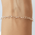 Pulsera Corazones Plata Fina 925 3