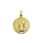 Colgante Medalla San Benito 17mm Enchapado Oro 18K 1