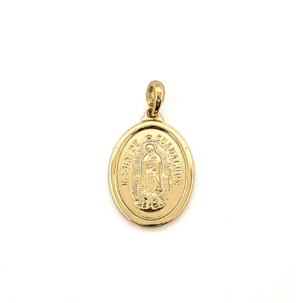 Colgante Medalla Virgen de Guadalupe 17mm Enchapado Oro 18K