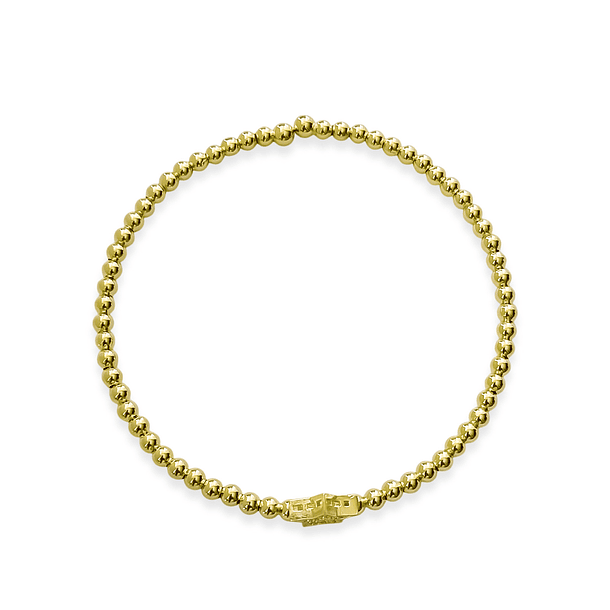 Pulsera Esclava Estrella Circón Bolitas Enchapado Oro 18K 3