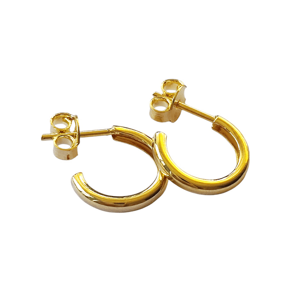 Aros Argolla Mini 12 mm Enchapado Oro 18 K 3