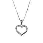 Collar Corazón Calado Circón Blanco Plata Fina 925 3