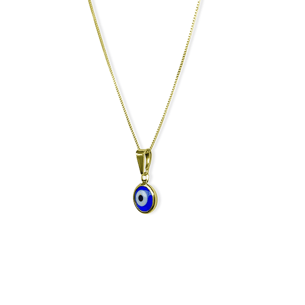 Collar Ojo Turco Cristal Azul Enchapado Oro 18K 4