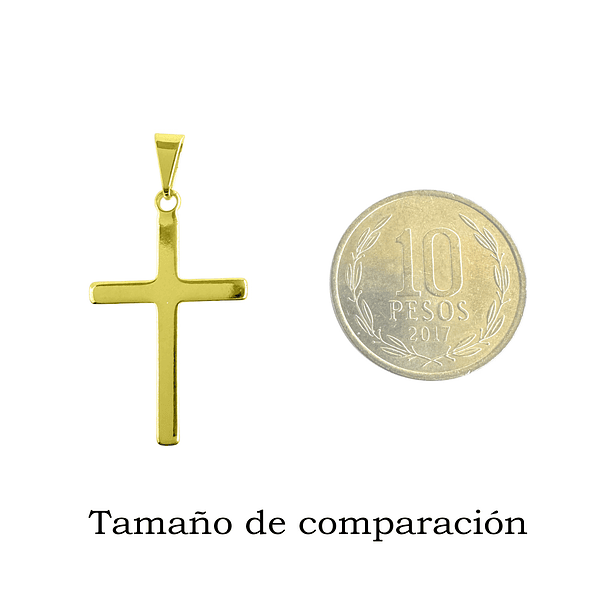 Colgante Cruz Liso Plano Enchapado Oro 18K 4