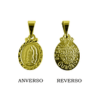 Colgante Medalla Virgen  Guadalupe 11mm Ovalado Borde Enchapado Oro 18K 6