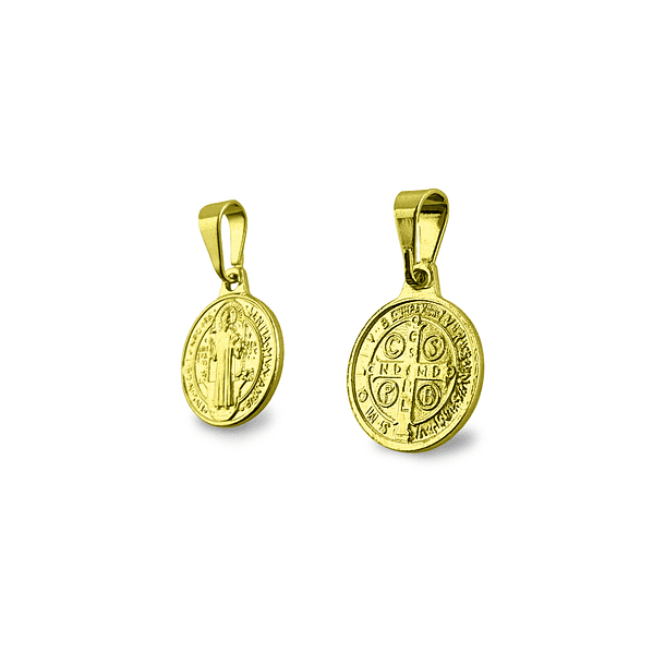 Colgante Medalla San Benito 12mm Enchapado Oro 18K 5