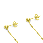 Aros Meche Largo Cadena Bolitas Enchapado Oro 18K 5