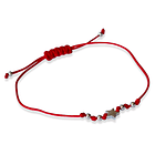 Pulsera Estrella Bolitas Plata Fina 925 Cordón Rojo 3