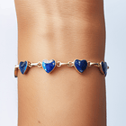 Pulsera Corazón Lapislázuli Plata Fina 925 2