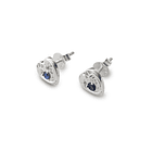 Aros Corazón Circón Azul Plata Fina 925 4