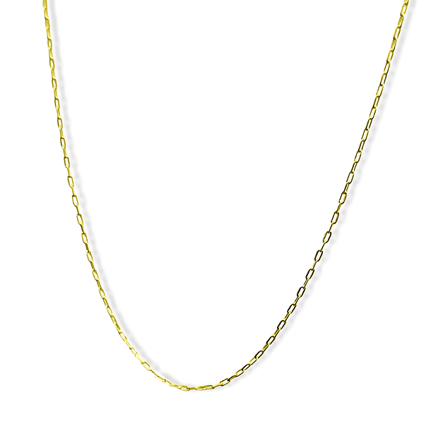 Cadena Eslabón Fino Alargado 60cm Enchapado Oro 18K 3