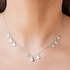 Collar 9 Corazones Plata Fina 925 2