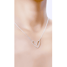 Collar Corazón Calado Plata Fina 925 5