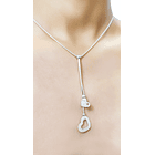 Collar 2 Corazones Colgantes Plata Fina 925  3