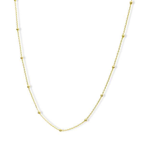 Collar Bolitas Eslabón Fino Enchapado Oro 18K 1