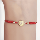 Pulsera Medalla Nuestra Señora De Fátima Enchapado Oro 18K Cordón Rojo 2