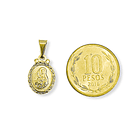 Colgante Medalla Virgen Santa Rita 12mm Ovalado Borde Enchapado Oro 18K 2